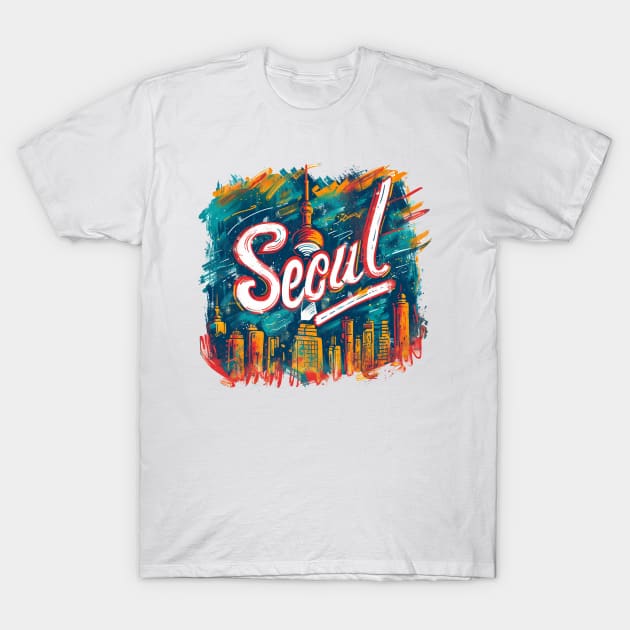 Seoul Retro South Korea t-shirt T-Shirt by GreenMary Design